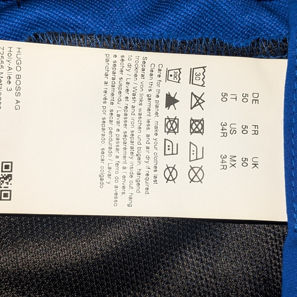 Boss Vibrant Blue Performance Chinos Size 34x30 - Picture 9 of 10